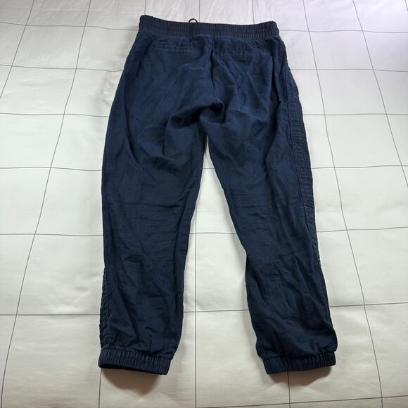 Athleta Pants Womens 6 Navy Blue Cabo Linen Jogger Drawstring Breathable Casual - Picture 3 of 12